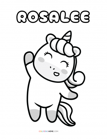Rosalee unicorn coloring page