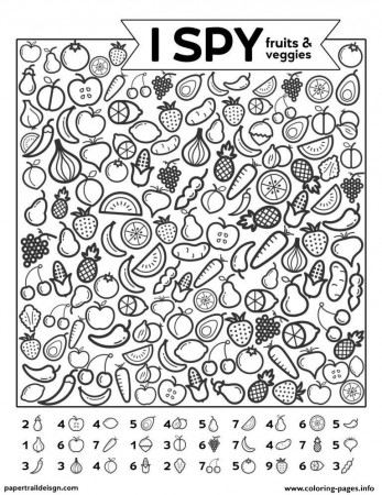 I Spy Fruits Veggies Coloring page ...