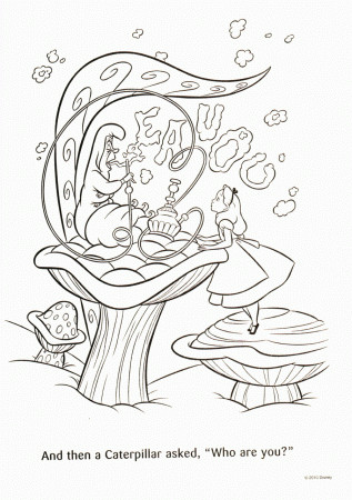 Alice In Wonderland Caterpillar Colouring Pages - High Quality ...