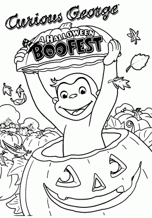 Curious George A Halloween Boofest Coloring Page | Wecoloringpage