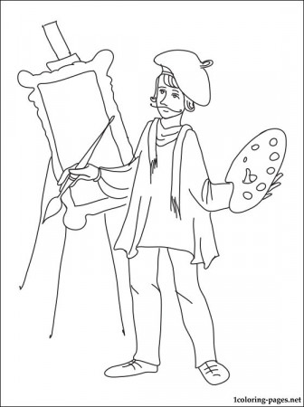 Painter coloring page | Coloring pages