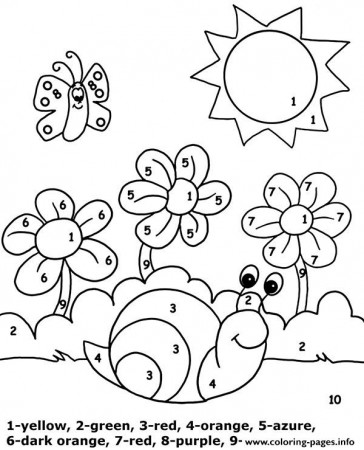 Color By Number Easy Printable Picture Meadow Coloring Pages Printable