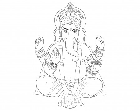 Ganesh Allan - India Adult Coloring Pages