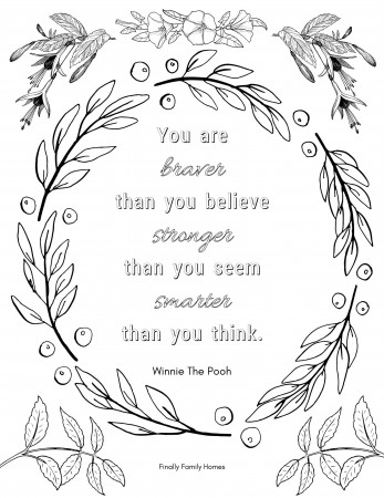 Free Inspirational Quote Coloring Pages For Adults