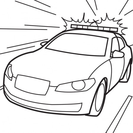 Cop Car - Coloring Pages for Kids and for Adults