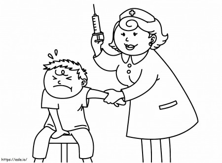 Doctor About The Injection coloring page