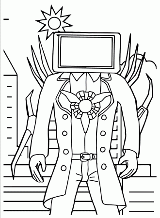 Titan TV Man Coloring Sheet for Kids - Free Printable Coloring Pages