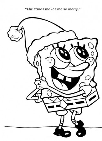 SpongeBob is Very Happy for Christmas Coloring Page | Kids Play Color