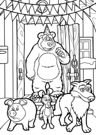 Kids-n-fun.com | Coloring page Mascha and bear Mascha and bear