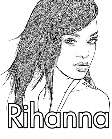 Rihanna coloring page, sheet, image to print or download