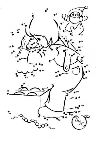 Get This Online Christmas Dot to Dot Coloring Pages 539BT !