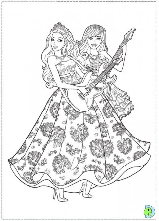 Barbie- The princess and the Popstar Coloring page