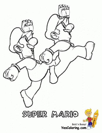 Mario Bros Coloring | Super Mario Bros| Free Coloring Pages 