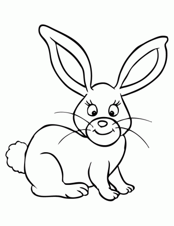Cute Cartoon Bunny For Kids Coloring Page | Free Printable 
