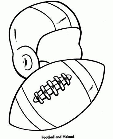 Easy Coloring Pages | Free Printable Football and Helmet Easy 