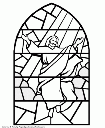 Bible Coloring Pages - Stained Glass Jesus Coloring Pages 