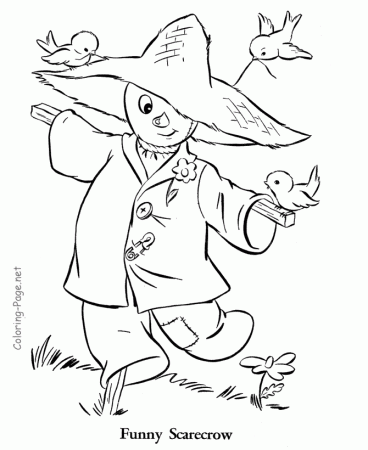 Fall coloring page - Autumn scarecrow | coloring pages