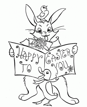 Easter Bunny Coloring Pages - Happy Easter Bunny | HonkingDonkey
