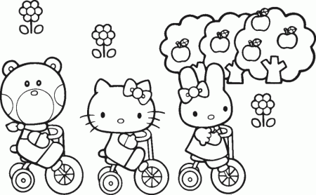 Coloring Pages Easter Hello Kitty Printable For Kindergarten 