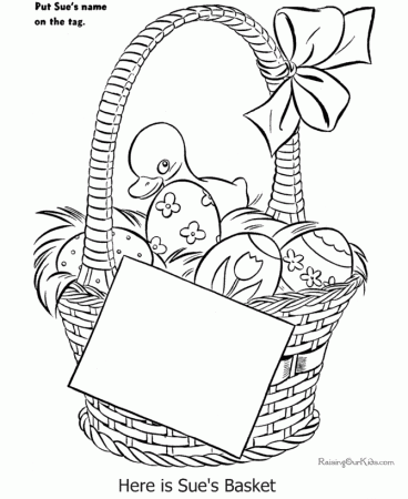Free Easter Basket Coloring Page - 003