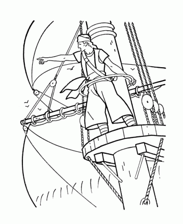Bluebonkers: Caribbean Pirates of the Sea coloring pages - Sail on 