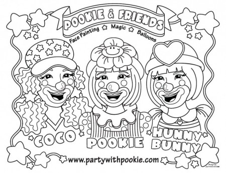 Clown Coloring Pages Scary Clown Face Coloring Pages Kids 130110 