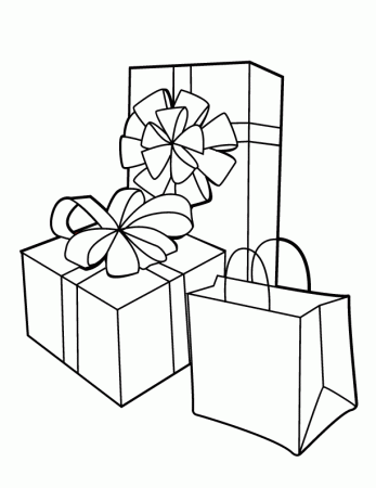 gift with kid in it Colouring Pages