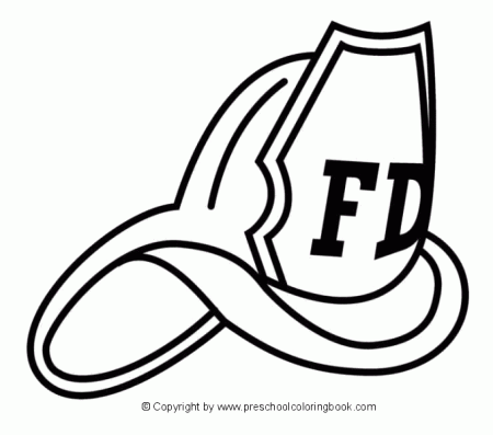 Firefighter Hat Helmet Coloring page