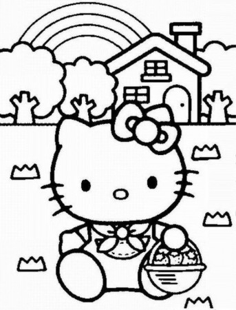 Hello Kitty Picnic Basket Coloring Page Coloringplus 229938 Pucca 