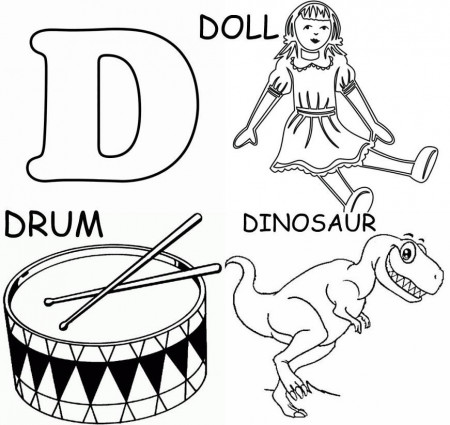 Activity : Letter D For Object Coloring Pages, Letter E Coloring 