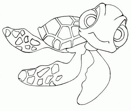 Little turtle Finding nemo animation Coloring Pages for kids 