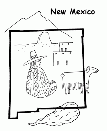 State map of mexico Colouring Pages (page 3)