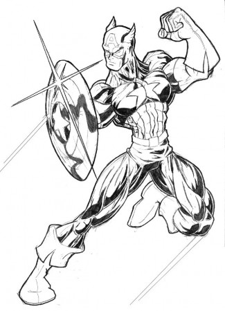 The Avenger Captain America Coloring Page - Captain America 
