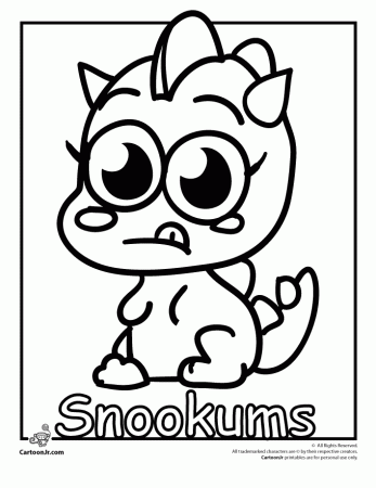 Snookums "Dinos” Moshi Monster Coloring Page | Cartoon Jr.