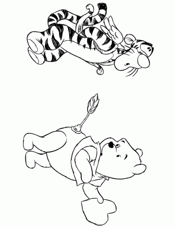 Winnie The Pooh And Tigger Valentines Day Coloring Page | HM 