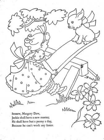 1952 Mother Goose Cut-Out Coloring Book | {nursery rhymes/fairytales}…