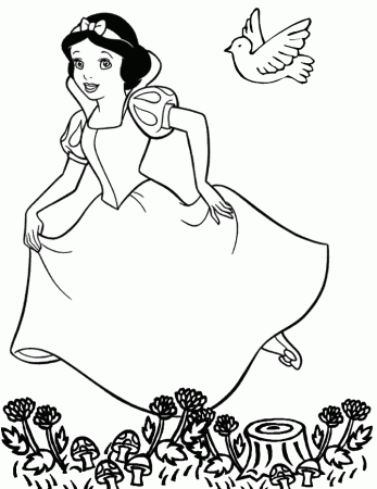 Kids Under 7: Snow White and the Seven Dwarfs Coloring Pages. Part 2