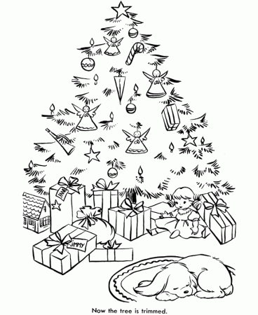 BlueBonkers : Christmas Tree Coloring Pages - 1