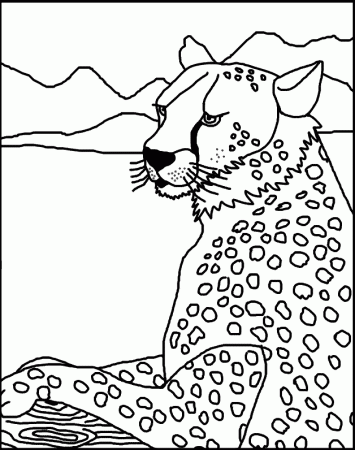 Cheetah - Free Coloring Pages for Kids - Printable Colouring Sheets