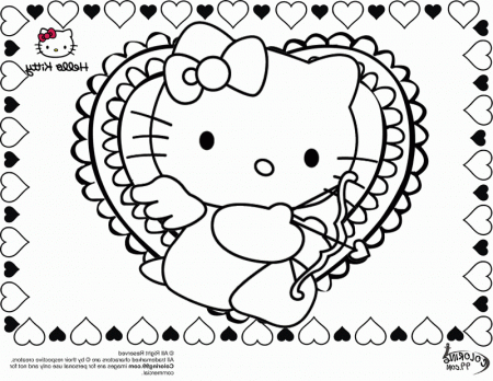 Hello Kitty Valentine Coloring Pages | download free printable 