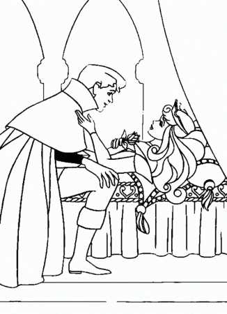 Disney Princess Aurora And The Prince Coloring Page - Princess 