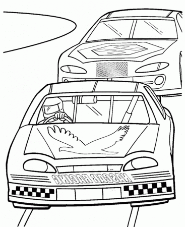Download Two Nascar Racing Car Precede Each Other Coloring Page Or 