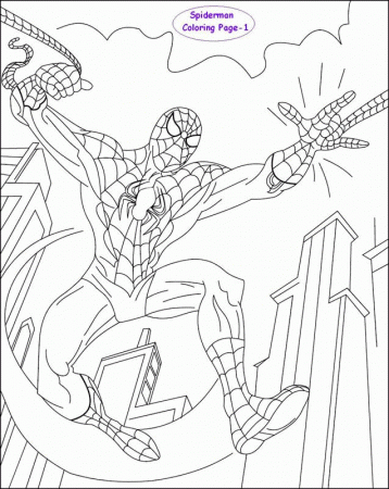 Spiderman coloring page for kids 1: Spiderman coloring page for kids 1