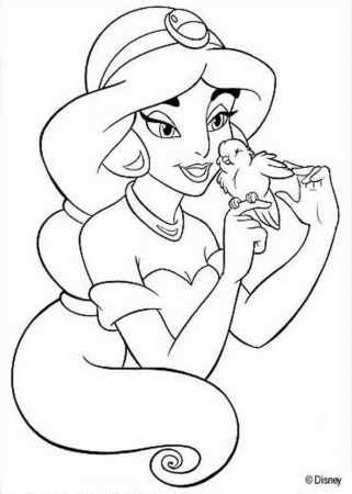 Coloring pages disney princes jasmine | Easy Coloring Pages for All