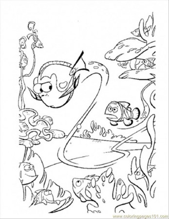 Coloring Pages Dory Swim Too Fast (Cartoons > Finding Nemo) - free 