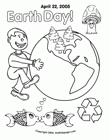 Earth Day - Free Coloring Pages for Kids - Printable Colouring Sheets