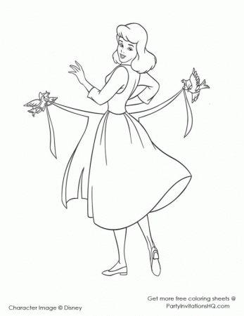 Print Young Cinderella Coloring Pages | Laptopezine.