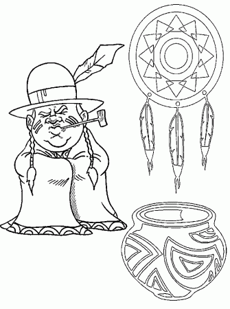 Native American Indian Coloring Pages for Kids