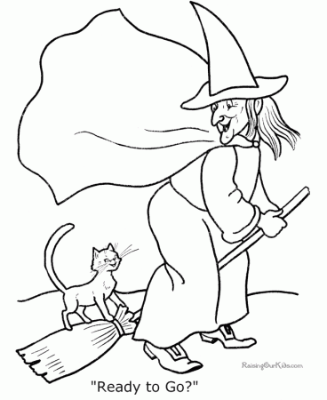 Halloween witch coloring pages - 001