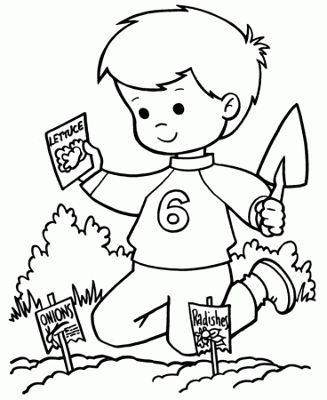 Spring Planting Coloring Page 7 - Spring Coloring Sheets 7 ...